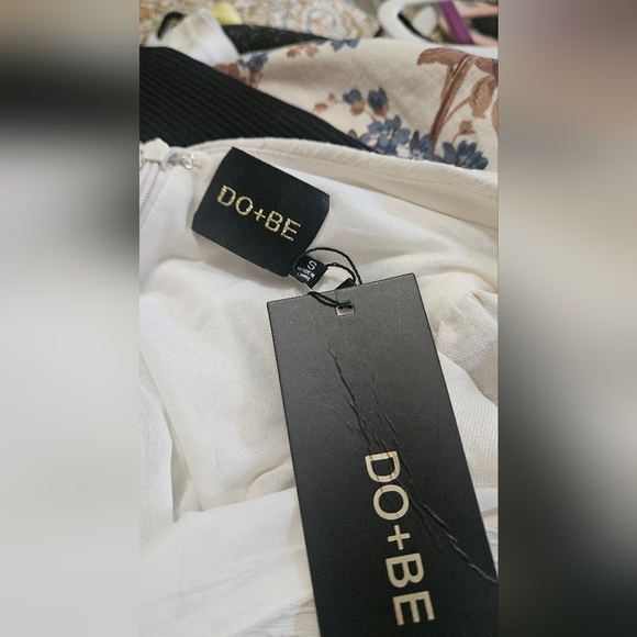 DO+BE One-Shoulder Ruffle Detail Mini Dress In Cream. Size Small NWT - Picture 16 of 16